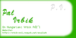 pal vrbik business card